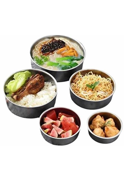 Super Set 5 Caserole cu Capac pentru depozitarea Alimentelor, Metal