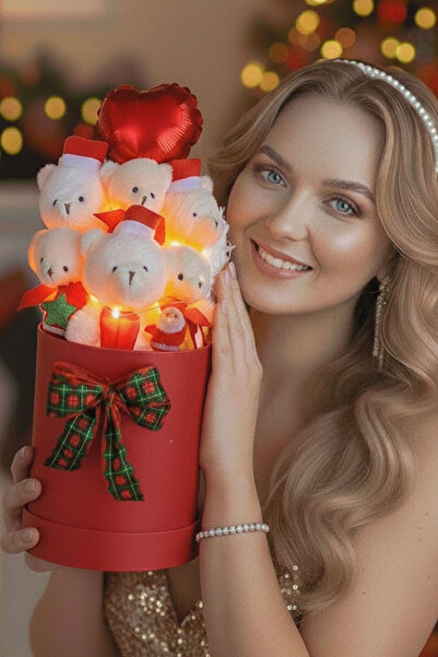 Solemia Yılbaşı Sevgiliye LED Işıklı Balonlu, Noel Baba Figürü ve Özel Tasarı...