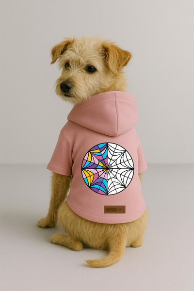 Monopetz Printed Dog and Cat Clothing & Dress with Fleece Inside - Pink Color...