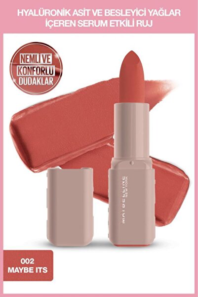 Maybelline New York Serum Etkili Hyalüronik Asit ve Besleyici Yağ İçeren Ruj - 002 Maybe It's