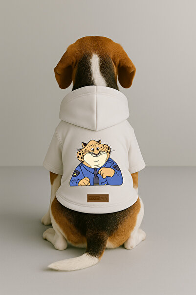 Monopetz Printed Dog and Cat Clothing & Dress with Fleece Inside - White Colo...