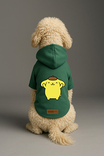 Monopetz ملابس وثوب للكلاب والقطط مطبوع مع بطانة من الصوف - لون أخضر K بغطاء ...