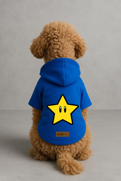 Monopetz Printed Dog and Cat Clothing & Dress with Fleece Inside - Blue Color...