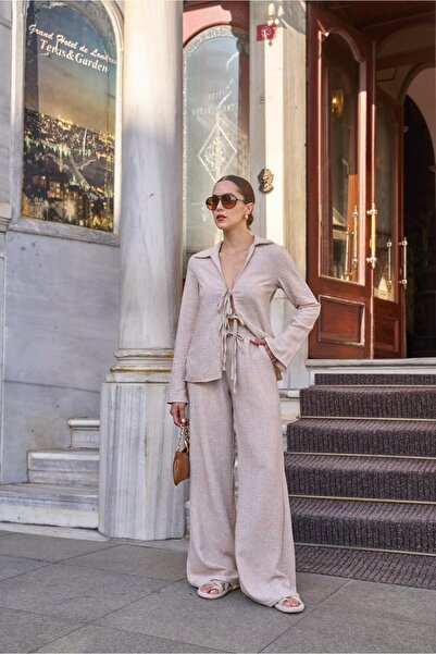 YOUR NAME طقم بنطلون كيمونا بيج نسائي