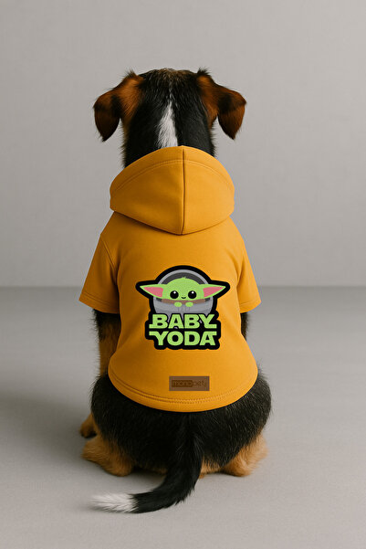 Monopetz Printed Dog and Cat Clothing & Dress with Fleece Inside - Yellow Col...