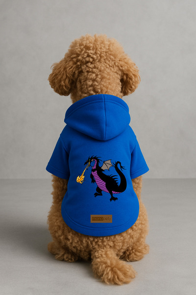 Monopetz Printed Dog and Cat Clothing & Dress with Fleece Inside - Blue Color...