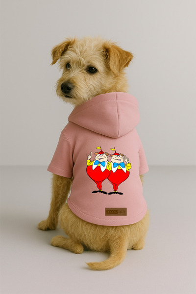 Monopetz ملابس وملابس للكلاب والقطط مطبوع - لون وردي K بغطاء رأس هودي BC8A5