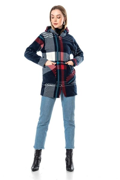 Modayase Women's Zippered Fleece Cardigan Coat