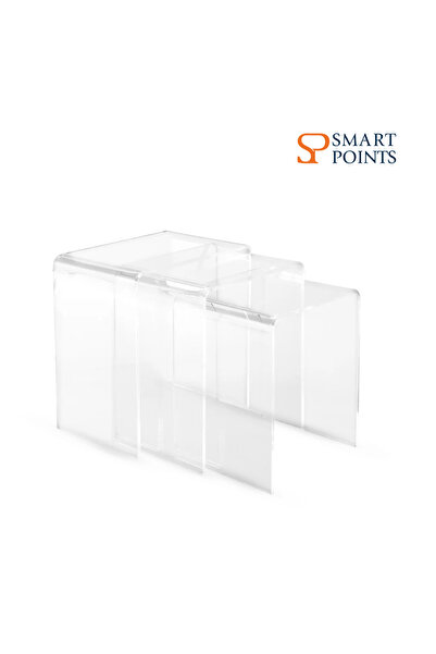 SMARTPOINTS 3-Piece Clear Acrylic Nesting Tables (40/35/30 cm)