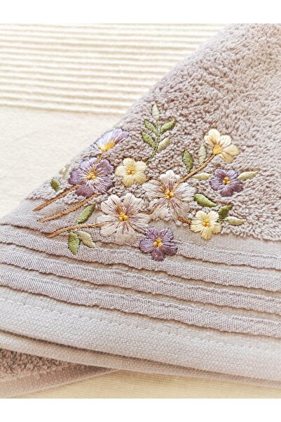 Halley Concept منشفة مطبخ مطرزة بالزهور بحجم 30 × 50 قطن 100%