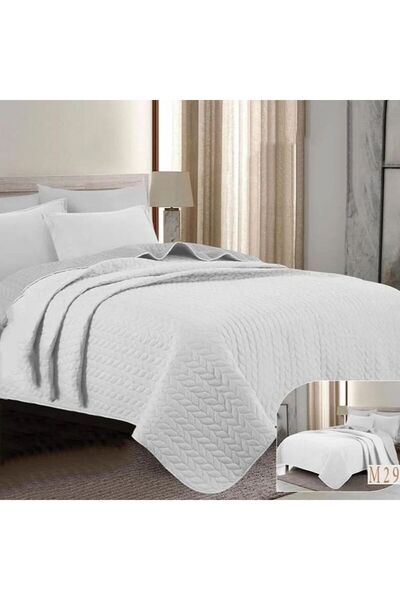 Reiashn مفرش مضغوط لوغان سادة رصاصي فاتح صيفي مفرد ونصف