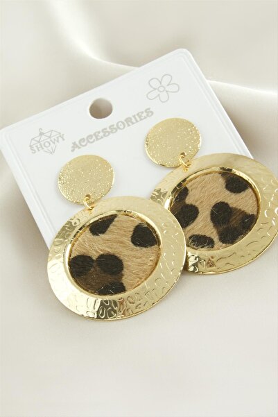 CT STONES ليوبارد منقوشة الأقراط المعدنية