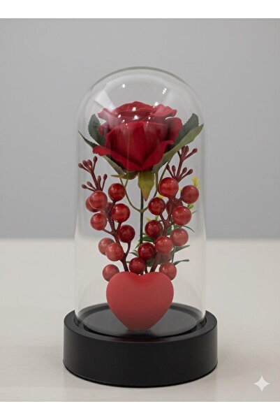 Sepetten Eve Kokina Çiçekli Kırmızı Gül ve Kalpli Noel Büyük Boy Yılbaşı Süsl...