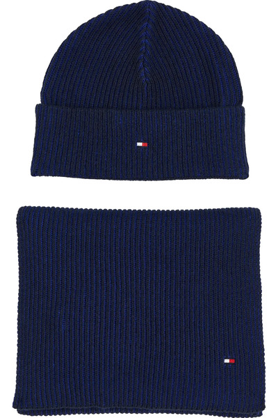 Tommy Hilfiger GP FLAG BEANIE & SCA Erkek Lacivert Bere