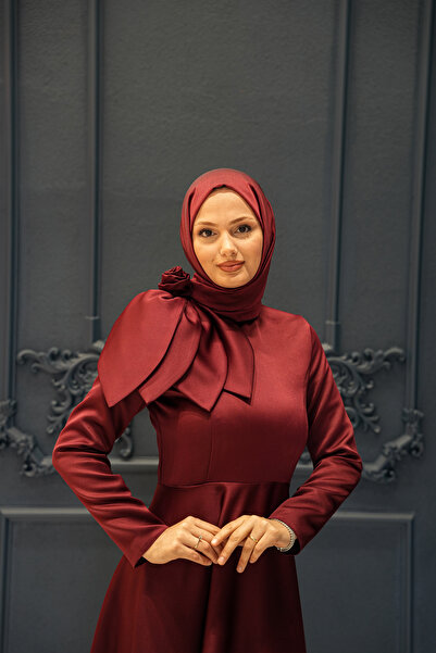 MOOLİSA فستان سهرة أزادي باللون الأحمر الداكن