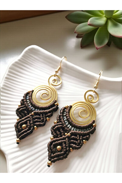 Halley Concept Macrame spiral rice earrings
