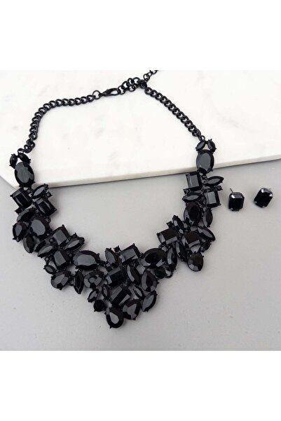 MOONGLOW ACCESSORIES Colier și cercei Black Glow