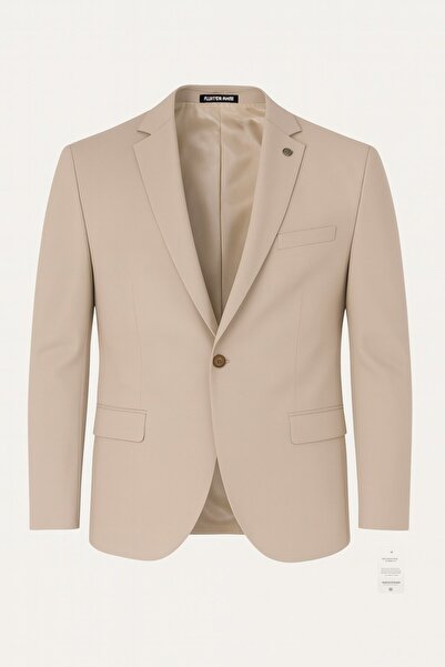 Plus Scorpion Ανδρικό μπουφάν μπεζ μπλέιζερ – εφαρμοστό , Μονό κουμπί, Κομψό αθλητικό-κλασικό μοντέλο