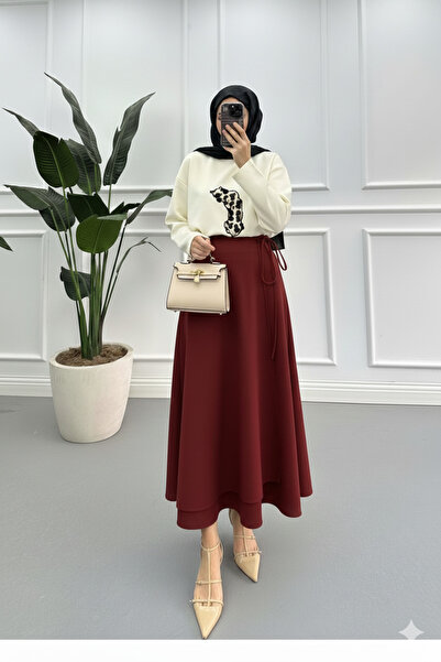 CNG MODA Fusta din material scuba cu legături