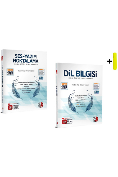 3D Yayınları Dil Bilgisi Ses-Yazım Noktalama Konu Özetli Soru Bankası Seti