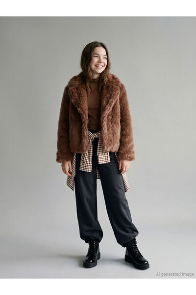 LC Waikiki Vizyon Yeni Sezon Kız Çocuk Suni Kürk Kaban