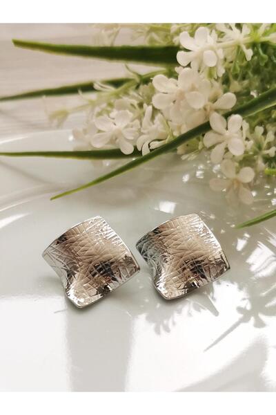 Halley Concept أقراط فولاذية مربعة الشكل