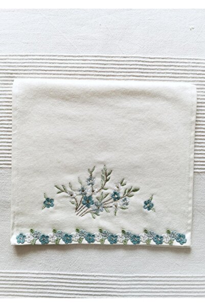 Halley Concept 30 x 50 Floral Embroidered Velvet Kitchen Towel 100% Cotton