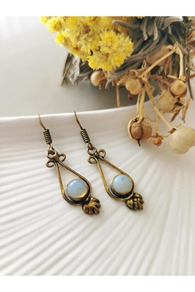 Halley Concept Natural Stone Brass Earrings