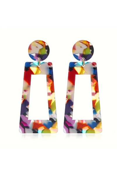 1PARÇAMAVİ Acrylic Women's Earrings for Ears Without Piercings with Clip-On