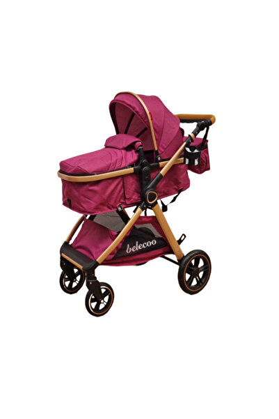 Belecoo Carucior 2 in 1, Roata de cauciuc, Geanta, Landou reversibil