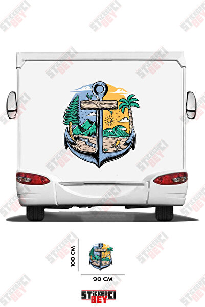 STİCKERCI BEY Anchor and Nature Visual Caravan Sticker Coating