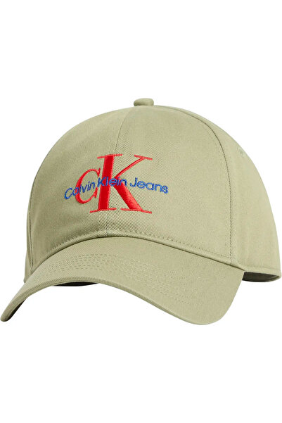 Calvin Klein قبعة مونولوجو مطرزة للرجال باللون الأخضر
