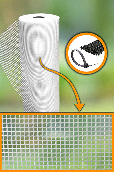 Morilu BEYAZ Plastik Bahçe Çit Perde - 5 mm Göz - Dekoratif Plastik Çit Örtüs...