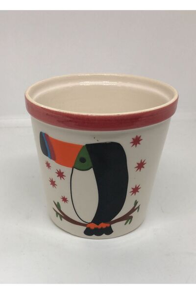 Lebron Seramik Dekoratif Saksı Kuş Figürlü