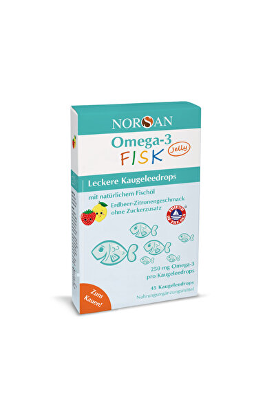 NORSAN Children's food supplements, Omega-3 FISK Jelly, 250mg, + 3 years, sugar free, 45 Jellies
