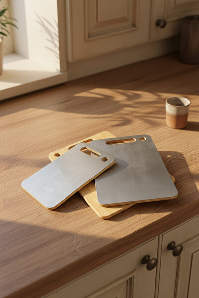 Bambum Stan Double-Sided and Steel Cutting Board Set of 3