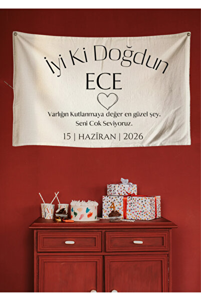 suncrafted Doğum Gününe Özel Hediyelik İsimli Fotoğraflı Konsept Duvar Halısı...