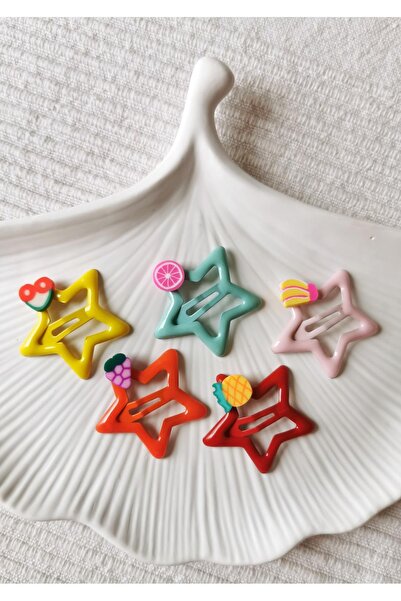 Halley Concept Colorful Fruity Star Snap Buckle Set of 5