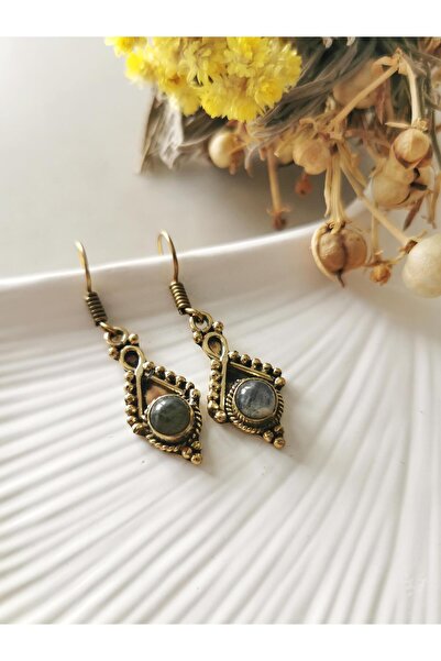 Halley Concept Natural Stone Brass Earrings