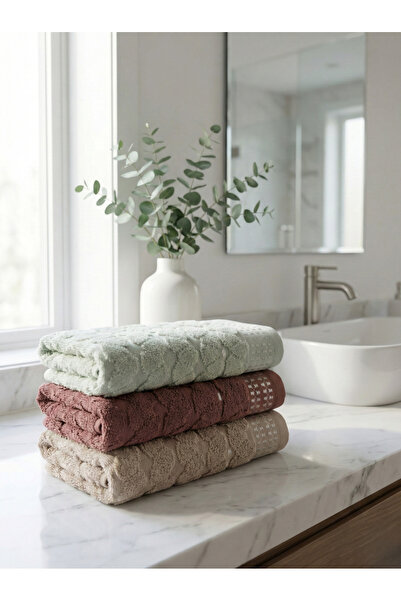 VİENNA طقم مناشف ميكروكوتون 100% قطن مكون من 3 قطع 50×90 سم – فائق النعومة، س...