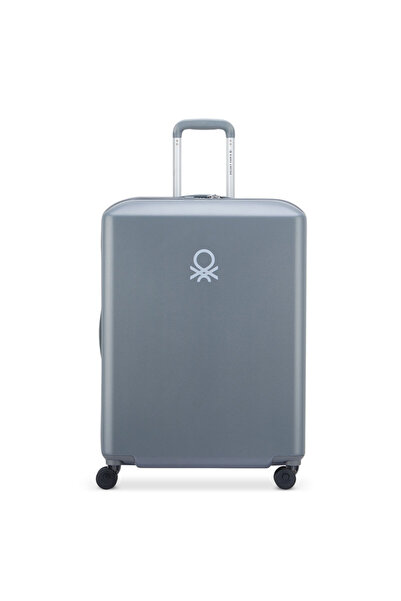 Delsey United Colors of Benetton Hardside 4-Double Wheel Luggage Trolley Suitcase 82cm Acier