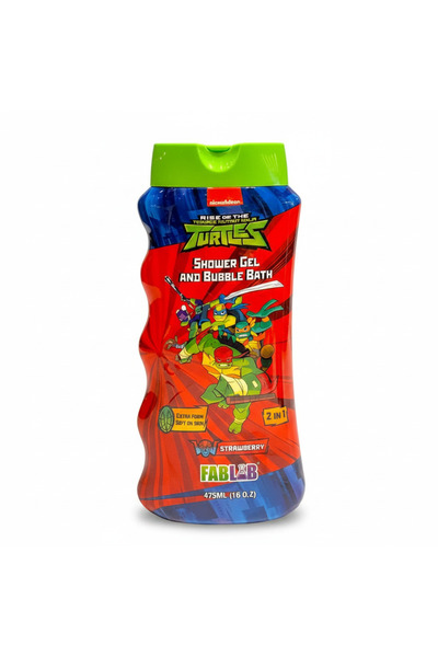 Fab lab Ninja Turtles Gentle Shower Gel & Bubble Bath for Kids - Fun Bath Tim...