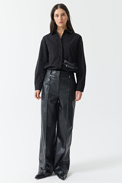 PAULMARK Women's Leather Pants Pt9246