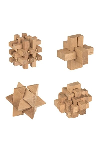 AVA Puzzle Logic din Lemn – 4 Forme 3D, 54 de Piese