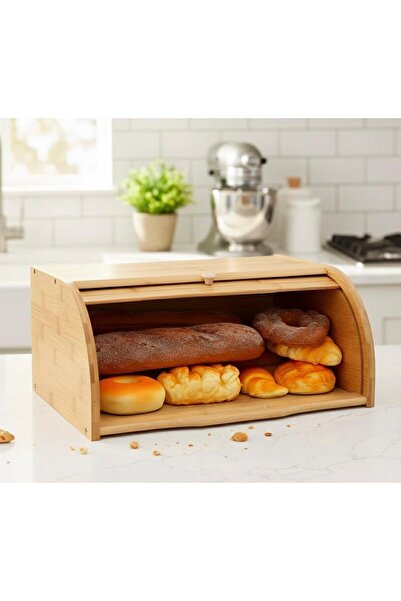 MOSTAFA A classic bamboo bread box (Ayasha) with a sliding lid, 40*27*18