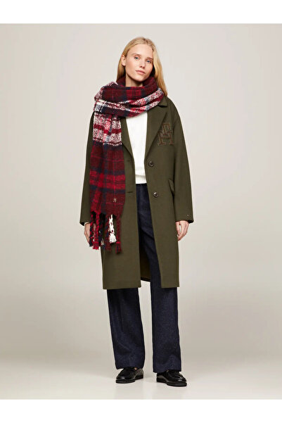 Tommy Hilfiger TOMMY CHECK SCARF Kadın Kırmızı Atkı