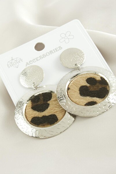 OSENSE ليوبارد منقوشة الأقراط المعدنية