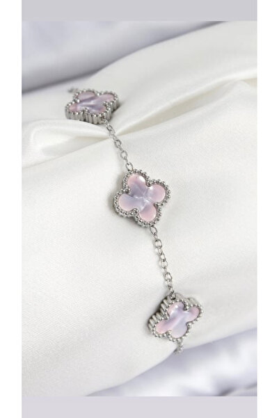 STİL NOKTA Çelik Pembe Sedefli Van Cleef Bilekliklik