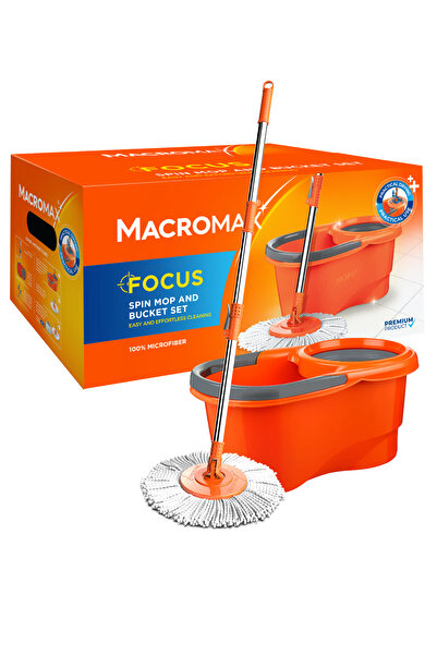 MACROMAX مجموعة ممسحة فوكس الدوارة المصنوعة من الألياف الدقيقة بزاوية 360 درجة