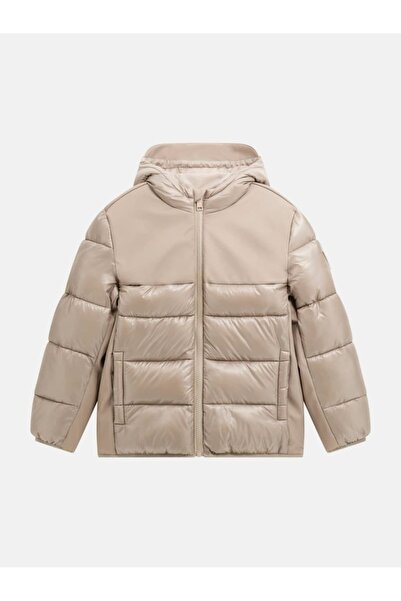 Guess ДЪЛЪГ ПОДПЛЪТЕН ПАЛТО С КАПЮШОН